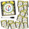 Marspark 25 Pcs Teaching Clock Kit Learning Clocks for Kids Students Back to School Composition Notebook Learning Time with Erasable Surface for Teaching Aids Home School Classrooms Supplies