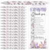 Marspark 50 Sets Bridal Shower Favors for Guests Wedding Gifts Pens Bulk with Thank You Cards Bridal Shower Retractable Ballpoint Pen for Wedding Souvenirs Table Gifts Game Prizes (Tea Party)