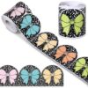 Marspark 65.6ft Pastel Bow Composition Bulletin Board Borders Colorful Bow Composition Notebook Cut Rolled Border Trim Decoration Borders for Home, Office, Chalkboard, Wall Decoration