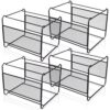 Marsui 4 Pcs Hanging File Organizer, Metal Mesh Hanging File Folder Frame for Filing Cabinet Desk Drawer Desktop Organizer for Home Office Supplies, 13 x 11 x 10 Inches