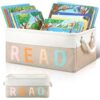 Marsui Read Storage Basket, Reading Corner Organizer Supplies Classroom Library Storage Bin Book Lover Gifts Bookish Bookworm Gift for Kindergarten Elementary Student Reading Corner Accessories