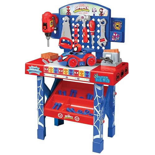 Marvel Spidey and Amazing Friends Bench Set – Tool Bench Playset with Take Apart Car & Realistic Tools - Marvel Licensed - Kids 3+ (55 Pieces)