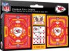 Masterpieces Game Day - NFL Kansas City Chiefs 2-Pack Playing Cards & Dice Pack - Officially Licensed Set for Adults and Family