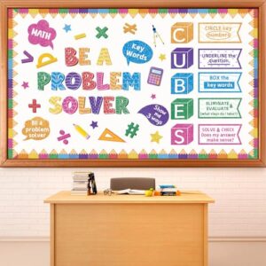 Math Bulletin Board Set Cubes Keywords Math Symbols Classroom Decorations Problem Solving Mathematics Paper Cutouts for Back to School Preschool Elementary Teacher Office Chalkboard Wall Door Supplies