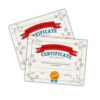 Math Certificate of Achievement Award | 50 pk. 8.5x11” Mathematics Facts Goal for Elementary Students Paper Participation