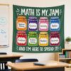 Math Is My Jam Tapestry – Funny Math Teacher Gift, Classroom Wall Decor
