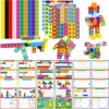 Math Linking Cubes, 100 Math Cube Manipulatives with 30 Learning Activities plus 192 Reusable Stickers, Number Counting Blocks Snap Linking Math Counters, Fun & Educational Pre-K Counting Blocks
