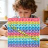 Math operations1-100 Number Learning Pop Fidget Toy, Rainbow Colors, Large Square Math Educational Sensory Game