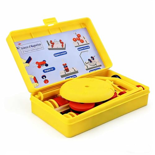 MATIFANER Junior Science Magnet Set for Education Science Experiment Tools, Includes Magnetic Levitation, DIY Compass, Magnetic Force Scale, Magnetic Maze & 10 STEM Science Projects