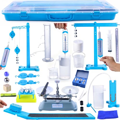 Matifaner Physics Mechanics Experiment Kit, STEM Physics Lab Set with Balance Scale, Pulley, Pressure Gauge & Measuring Tools, Classroom Teaching Aids, Ideal Lab Tools for Junior School Students