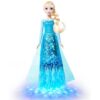 Mattel Disney Frozen Singing ELSA Doll with Light Effects and Sounds, Sings "Lass jetzt los" from the Feature Film in Four Languages, Movable, with Sparkling Signature Outfit JNB95