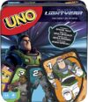 Mattel Games UNO Disney and Pixar Lightyear Card Game in Collectible Storage Tin, Movie-Themed Deck for Kids, Adults, Families & Parties, 2 to 10 Players