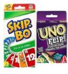 Mattel Uno Flip and Skip Bo 2-Pack Combo Card Game