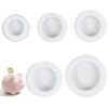 Matwsec 5PCS Piggy Bank Stopper, 5 Sizes Rubber Plugs Saving Box Plug Replacement Round Piggy Bank Plugs for Coin Saving Box 25mm, 26mm, 30mm, 32mm, 38mm (White)