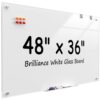 MaxGear 48" x 36" Glass Whiteboard Wall Mounted for Office Home Classroom