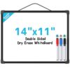 MaxGear Small Dry Erase Board, 14"x11" Double Sided Whiteboard, Black Frame