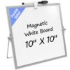MaxGear Small White Board with Stand, 10" x 10" Double-Sided Whiteboard