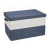 Maximize Closet Space with Foldable Cotton Linen Storage Bin, Reinforced MDF Structure & Lid, 12.6 x 9.4 x 7.1 Inches for Under Bed Organization (1 Pack)