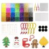MaxMona Christmas Ornament Fuse Bead Kit, 3080 Pcs 28 Colors Melty Beads Craft Set with Pegboard, Tweezers, Ornament Cords, Keychains, Magnets and 24 Holiday Patterns, Ages 14+