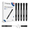 maxtek Magnetic Black Dry Erase Markers with Eraser, Ultra Fine, 6 Count