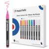 maxtek Neon Dry Erase Markers Fine Tip,Liquid Chalk Markers for Chalkboard,LED Note Board,Acrylic,First Day of School Board,Glass,Windows,1mm Fine Point,Assorted Colors,9 Count