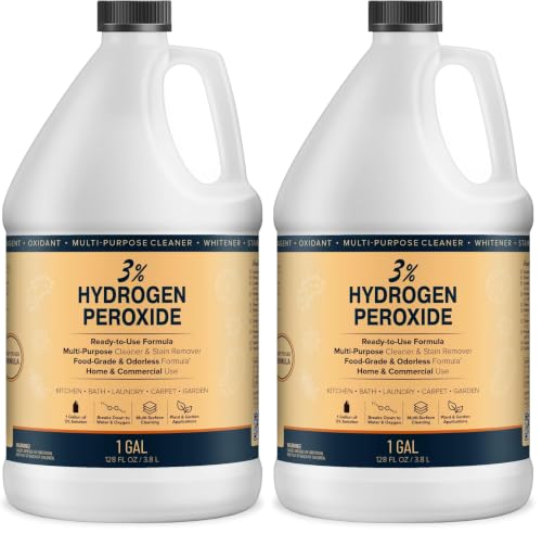 MAXTITE 3% Hydrogen Peroxide Solution, 1 Gallon - Food-Grade H2O2 & Water - Versatile Multi-Surface Cleaner for Kitchen, Bath, Laundry, Commercial & Janitorial - Ready-to-Use - Made in USA (Pack of 2)