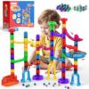 MaxTronic Marble Run Kit for Kids,Upgrade Marble Maze Kit 16mm Marbles 109pcs Building Blocks STEM Learning Toys Christmas Birthday Gift for Kids Aged 3-12