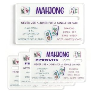 maytcang Mahjong Line Reader with Rules 4 Pack Acrylic Mahjong line Finder ADHD Dyslexia Overlays Guided Reading Tool Instructions for Beginners, Mah Jongg Accessories, Mah Jongg Gifts for Women