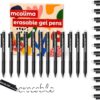 MCOLIMA Black Erasable Gel Pens, 12 Pack Retractable Erasable Pens Soft Black Ink, 0.7mm Fine Point Quick Dry, Clicker Pens for Note Taking, Work, Crossword Puzzles, School Office Supplies