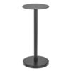 mDesign Glass Top Side/End Drink Table - Tall Modern Round Accent Metal Nightstand Furniture for Living Room, Dorm, Home Office, and Bedroom - 9" Round - Matte Black
