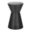 mDesign Round Hourglass Concrete Side Table - Solid Fluted Table for Indoor/Outdoor Use, Living Room, Patio - Modern Accent/End Stone Table - Drum End Table for Fans of Minimalist Furniture - Black