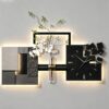 MDEUFYWEGB 3D LED wall decor: modern geometric glowing art wall clock.