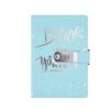 MDYTPT Leather Journal Notebook A5 With Combination Lock,Travel Sailor Writing Diary Personal Planner Agenda Notepad For Girls Boy for Daily Writing(Cyan)