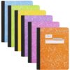 Mead Composition Notebook, Wide Ruled 7.5" x 9.75" Paper, 100 Sheets, Assorted Colors, 6 Pack (950054-ECM)