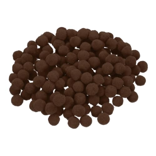 MECCANIXITY 120Pcs Pom Poms, 0.6inch Craft Balls, Dark Coffee | Pompoms, 15mm Small Fuzzy Puff Ball Bulk for Arts DIY Creative Crafts Making Party Home Decorations Hobby Supplies