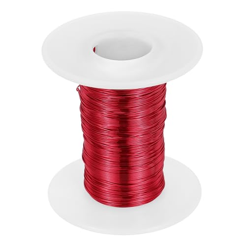 MECCANIXITY 26 AWG Magnet Wire, 26 Gauge Enameled Copper Wire, 2 oz Magnetic Coil Wire for Transformer, Motor, Electric, 155C(311F), Red,White