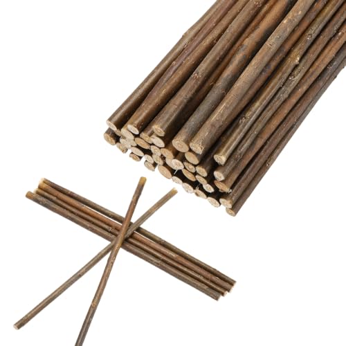 MECCANIXITY Wood Log Sticks 12 Inch Long 0.2-0.5 Inch Dia, Brown 40Pcs | Natural Wooden Craft Sticks with Bark Natural Twigs Rustic Wooden Branches for DIY Crafts Home Decor Festival
