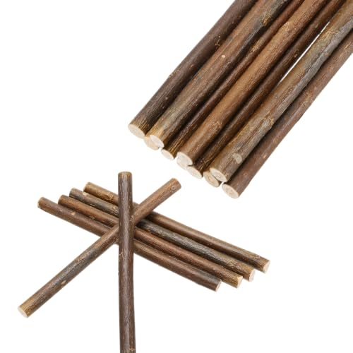 MECCANIXITY Wood Log Sticks 6 Inch Long 0.2-0.5 Inch Dia, Brown 10Pcs | Natural Wooden Craft Sticks with Bark Natural Twigs Rustic Wooden Branches for DIY Crafts Home Decor Festival