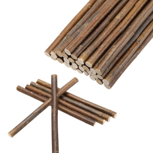 MECCANIXITY Wood Log Sticks 6 Inch Long 0.2-0.5 Inch Dia, Brown 30Pcs | Natural Wooden Craft Sticks with Bark Natural Twigs Rustic Wooden Branches for DIY Crafts Home Decor Festival