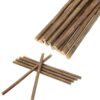 MECCANIXITY Wood Log Sticks 8 Inch Long 0.2-0.5 Inch Dia, Brown 10Pcs | Natural Wooden Craft Sticks with Bark Natural Twigs Rustic Wooden Branches for DIY Crafts Home Decor Festival