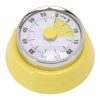 Mechanical Countdown Timer with Visual Display Dial Stainless Steel Timer for Learning Office Home Kitchen Gym, Magnet - Backed Visual Timer for Time Management and (Pale Yellow)