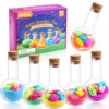 MeCids Magic Potion Bubble Bath Bombs for Kids -Bath Color Tablets Bath Potions for Toddlers Ages 4-12 Fun Science Kit Gift for Birthday, Halloween，Christmas- 6 Pack (Shaped Gems & Stars)