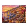 Mediterranean Harbor Sunset 500pcs Jigsaw Puzzle for Adults, Challenging Puzzles 500 Pieces, 20.5x15 in