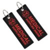 MEDMAX Medical Supplies Inside Luggage Tag 2 Pack, Double Sided Emergency Medical Alert Keychain Tags for CPAP Respiratory Equipment, Diabetes, Allergy Bag (Black)