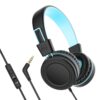 MEE audio KidJamz KJ55 Wired Children’s Headphones with 3.5mm Plug, Colorful Graphics, Volume Limiter & Mic, Adjustable On-Ear Kids Headset for Online Learning/School/Travel/Tablet (Plain Black)