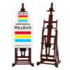 MEEDEN Multi-Function Studio Easel,H-Frame Easel,Painting Easel for Adults,Artist Easel,Floor Easel,Solid Beech Wooden Easels w/Front Wheels,Holds Canvas Art up to 77" - Deep Walnut