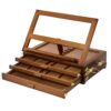 MEEDEN Portable Tabletop Easel with Storage: Adjustable Solid Beech Wood Storage Box Easel with 3 Drawer - Lightweight sketchbox Travel Easel for Painting Watercolor Sketching Oil