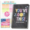Meeting Notebook For Work Organization - Work Meeting Notebook for Women, Notebooks for Note Taking, Project Planning Notebooks, Note Books for Workers, Business Organizer Planner