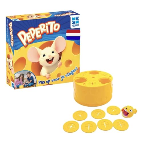 Megableu - PEPERITO - Children's Play 3 Years+ – Interactive Board Game Without Batteries – Mechanical Mouse With Cheese Wheel – 2–4 Players – Gift For Children – For Toddlers And Preschoolers – Dutch