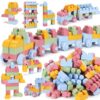 Mega Blocks for Toddlers 1-3 Big Soft Building Blocks 78 Pcs Large Construction Stacking Block Toys Toddler Building Sets Improve Imagination Creativity Hands-on Ability